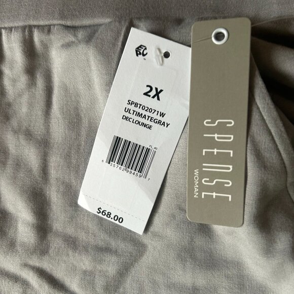 NWT Spense Plus Size Terry Roll Cuff Trouser Pants Size 2X Casual Loungewear New - Picture 5 of 14